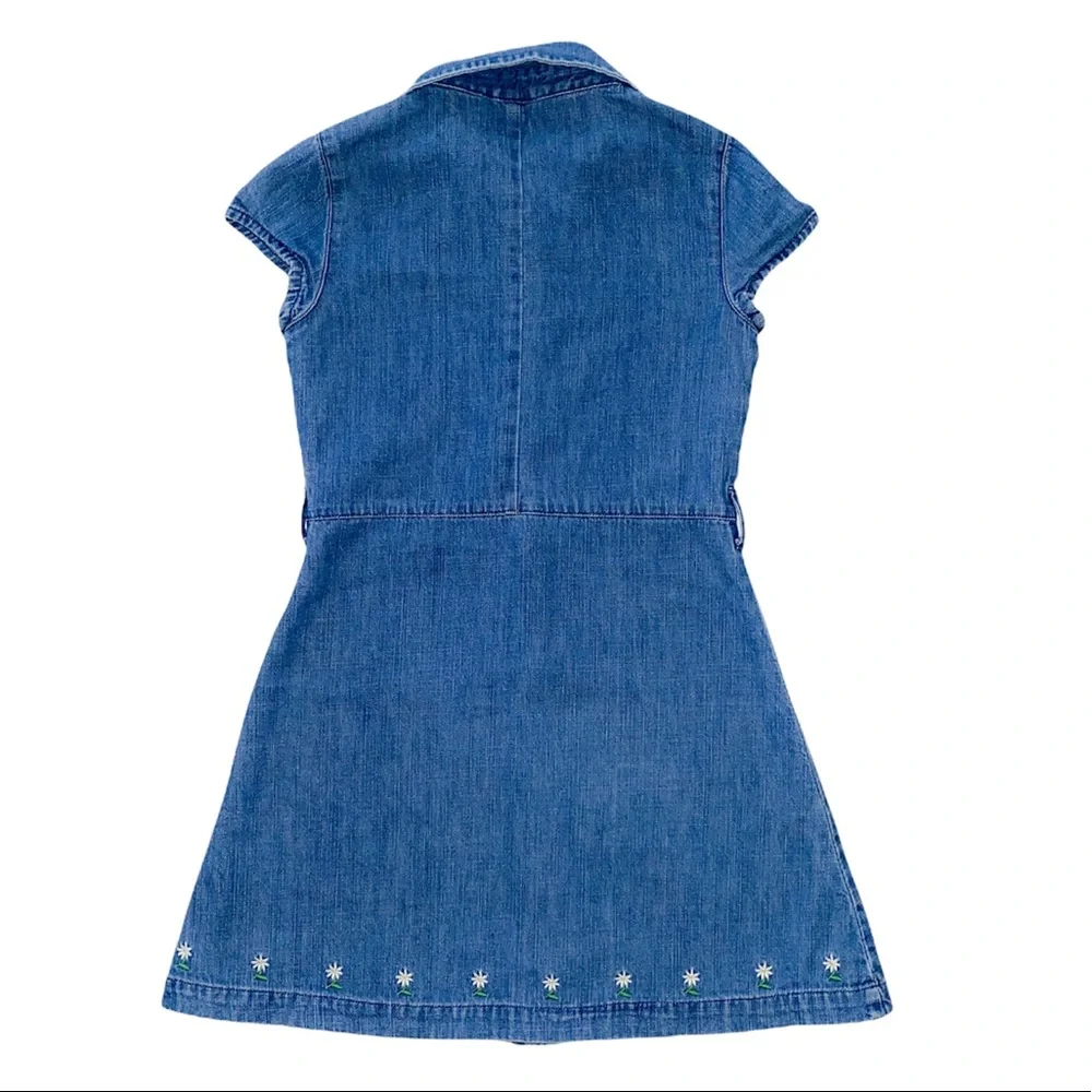 GAP‎ Girls Denim Dress With Daisies sz S (6-7)